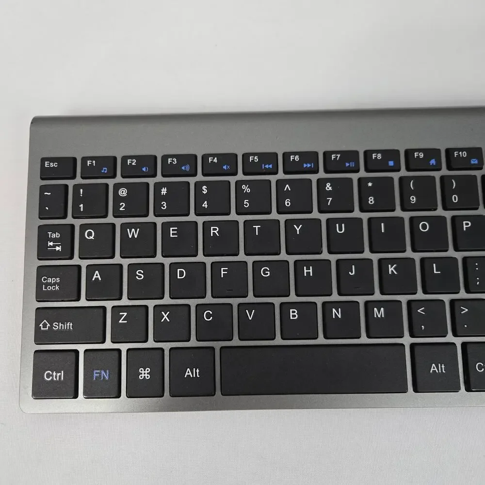 JoyAccess KB2 Slim Full Wireless Keyboard Gray & Silver with USB Receiver